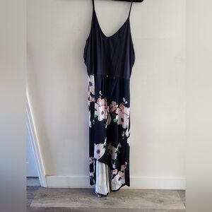 Hi-Low summer dress - navy floral